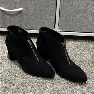 Black Ankle Boots with Zipper